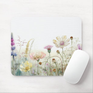 Mousepad Campo de aquarelas das flores silvestres