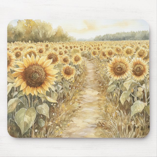 Mousepad Campo de Girassóis Amarelos (Frente)