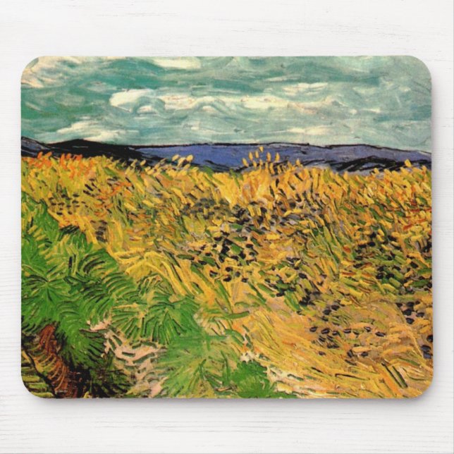 Mousepad Campo de Trigo com Centáureas de Vincent van Gogh (Frente)