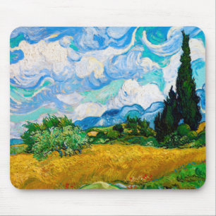 Mousepad Campo de trigo com ciprestes, Van Gogh