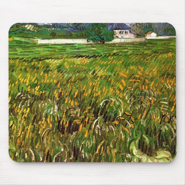 Mousepad Campo de trigo em Auvers por Vincent van Gogh (Frente)