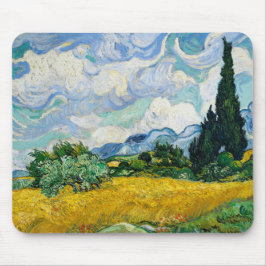Mousepad Campo de trigo Van Gogh com ciprestes. Impressioni