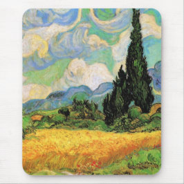 Mousepad Campo de trigo Van Gogh com ciprestes na Haute Gal