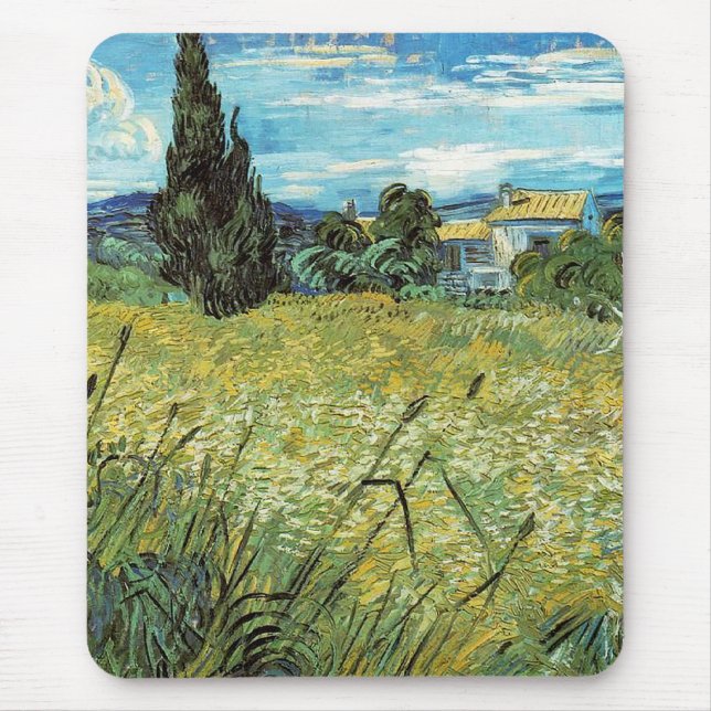 Mousepad Campo de trigo verde Vincent van Gogh (Frente)