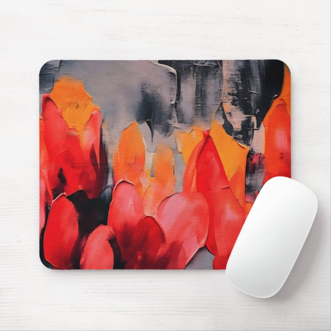 Mousepad Campo de Tulipas – Intensidade Floral Abstrata (Com mouse)