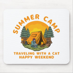 Mousepad Campo de verão viajando com um gato