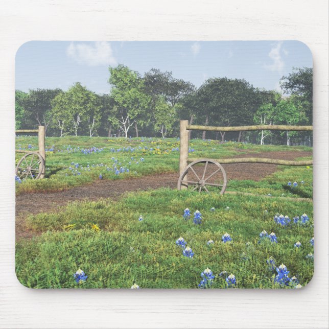 Mousepad Campo do tapete do rato dos Bluebonnets (Frente)
