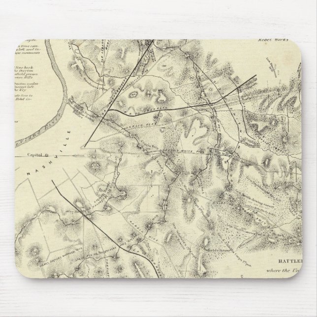 Mousepad Campos de batalha em frente a Nashville (Frente)