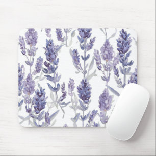 Mousepad Campos de Lavanda   Padrão de Flor de Aquarela Rox