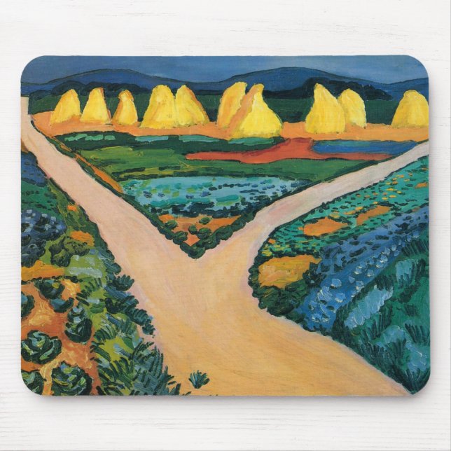 Mousepad Campos de Legumes de August Macke, Arte Fino Vinta (Frente)