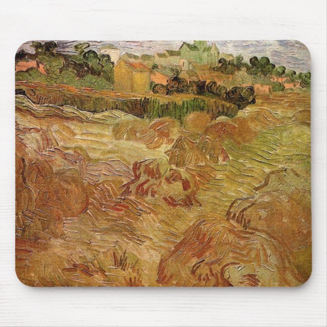 Mousepad Campos de trigo com Auvers por Vincent van Gogh (Frente)