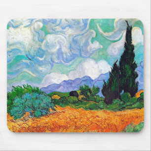 Mousepad Campos de trigo com Cypress Van Gogh Fine Art