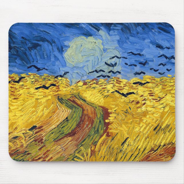 Mousepad Campos de Trigo de Van Gogh pintura impressionista (Frente)