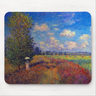Mousepad Campos impressionista da papoila da arte do verão