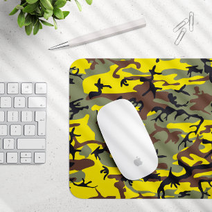 Mousepad Camuflagem Amarela e Marrom, Militar, Exército
