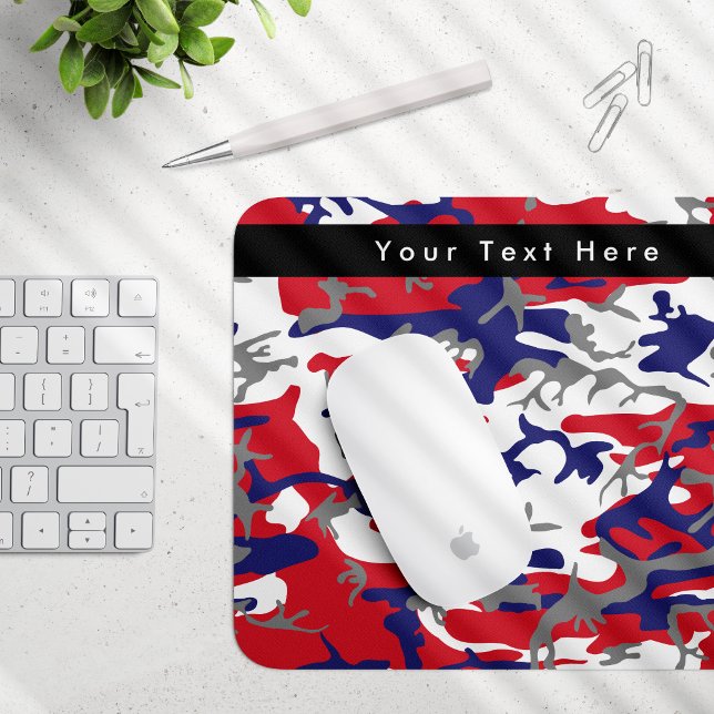 Mousepad Camuflagem, Azul Branco Vermelho Cinza, Militar, E (Criador carregado)