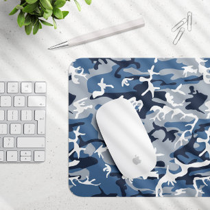 Mousepad Camuflagem Azul da Neve de inverno, Militar, Exérc