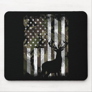 Mousepad Camuflagem Bandeira EUA Cervo Alce Veado Caça Caça