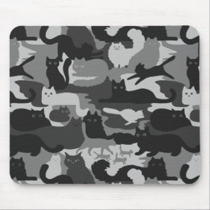 Mousepad Camuflagem cinza Gatos-Padrão Cinza Gatinhos Camo