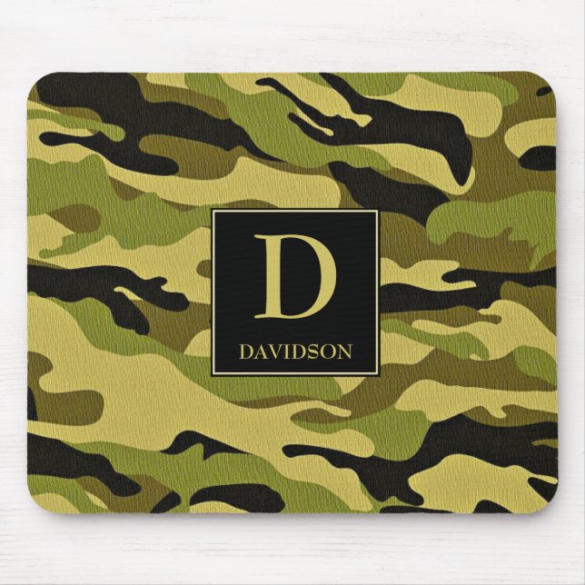 Mousepad Camuflagem com Monograma Inicial Camuflado (Frente)