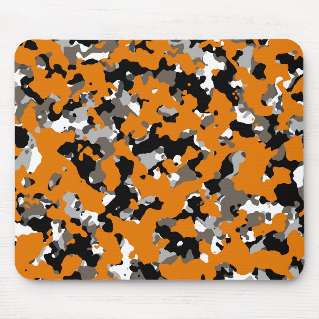 Mousepad Camuflagem de Cinza Negra Laranja Tan Camouflage I (Frente)