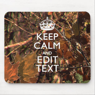 Mousepad Camuflagem de Fall Season Mantenha Calmo Seu Texto