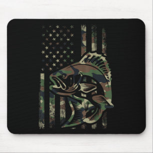 Mousepad Camuflagem de pesca homens meninos bandeira americ