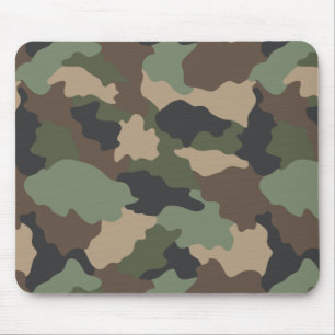 Mousepad Camuflagem Madeira Camo Khaki Tan Preto
