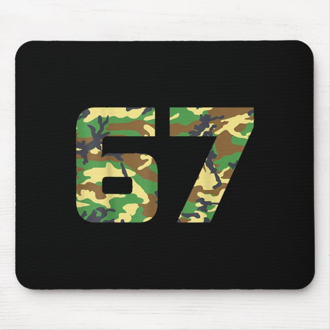 Mousepad Camuflagem Número 6 7 Roupa de Meme Engraçado Caça (Frente)