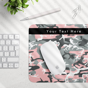Mousepad Camuflagem rosa e Cinza, Militar, Exército