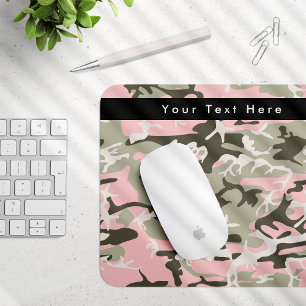 Mousepad Camuflagem Rosa e Verde, Camuflagem, Militar, Exér