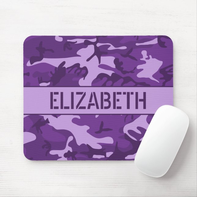 Mousepad Camuflagem Roxa Monogramada (Com mouse)