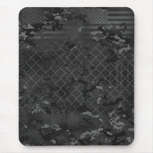 Mousepad Camuflagem Urbana Escura e Cinza (Frente)
