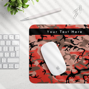 Mousepad Camuflagem Vermelha e Marrom, Camuflagem, Militar,