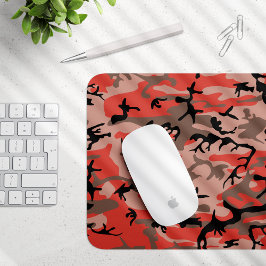 Mousepad Camuflagem Vermelha e Marrom, Militar, Exército