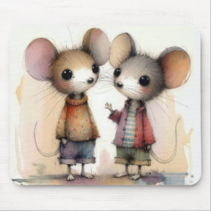 Mousepad Camundongos Aquarela