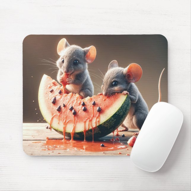 Mousepad Camundongos Que Comem Melancia (Com mouse)