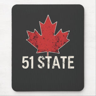 Mousepad Canadá 51rua Estado Trump American e Canadian Flag
