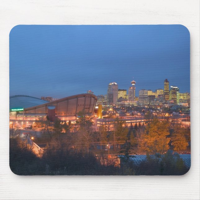 Mousepad Canadá, Alberta, Calgary: Silhueta da Cidade a par (Frente)