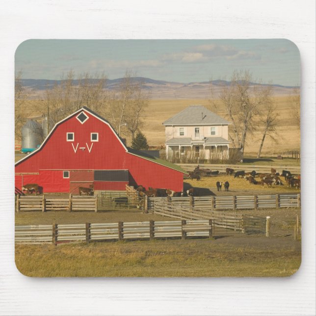 Mousepad Canadá, Alberta, Pincher Creek: Celeiro Vermelho e (Frente)