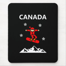 Mousepad Canadá Voando Cor Vermelha do Snowboarder