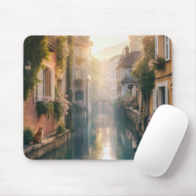 Mousepad Canal Europeu com um Gato Gengibre (Com mouse)
