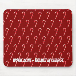 Mousepad Canas de doces brancos e vermelhos personalizáveis