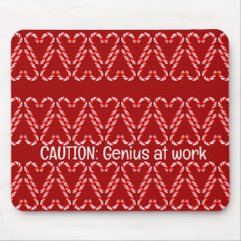 Mousepad Canas de doces brancos e vermelhos personalizáveis