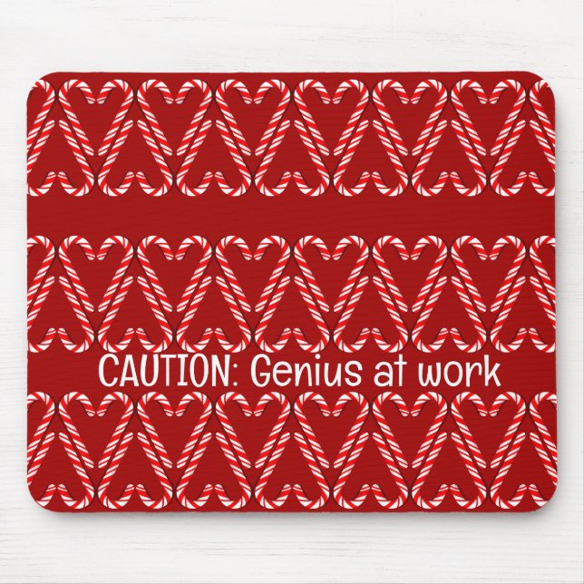 Mousepad Canas de doces brancos e vermelhos personalizáveis (Frente)