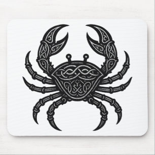 Mousepad Câncer — Caranguejo Zodíaco com Tinta Assombrada