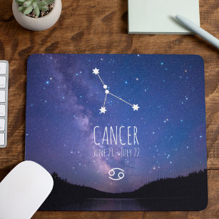 Mousepad Cancer   Constelação Zodiac Personalizada