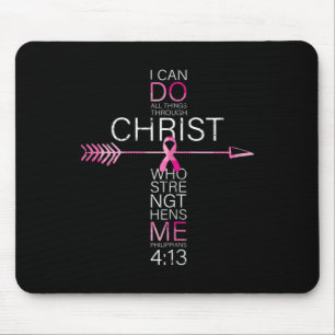 Mousepad Cancer da Mama Cristã Cruzando Bíblias Religiosas