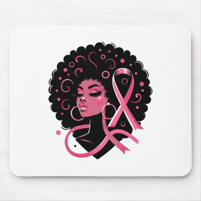 Mousepad Cancer da Mama Mulheres Negras-Americanas Apoiam (Frente)