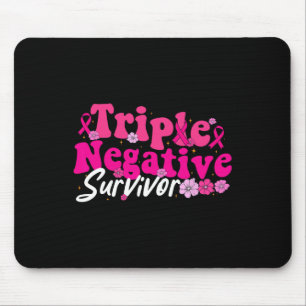 Mousepad Cancer de consciência tripla de sobreviventes nega